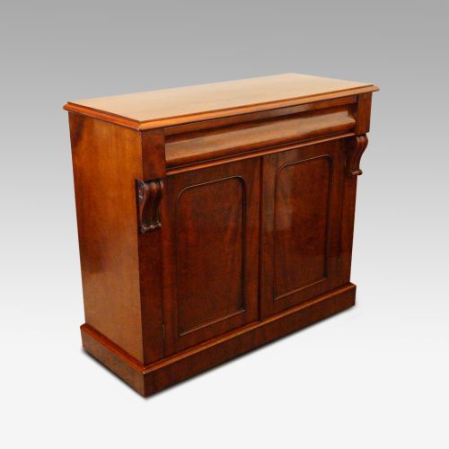 Victorian mahogany waterfall drawer chiffonier angle
