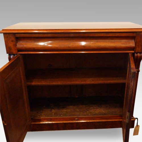 Victorian mahogany waterfall drawer chiffonier interior