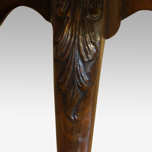 1930s oval walnut coffee table carving