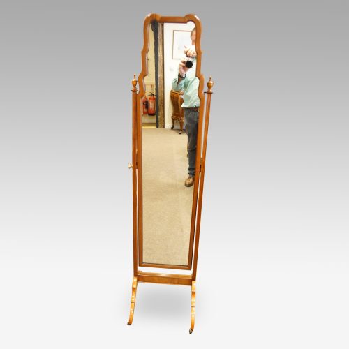 1930s walnut cheval dressing mirror