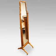 1930s walnut cheval dressing mirror side