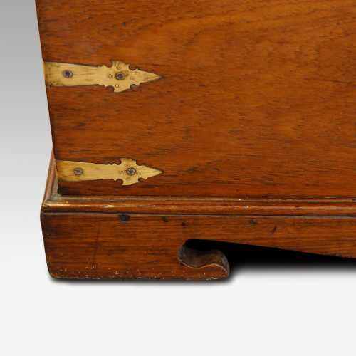 Antique Colonial teak precious item storage trunk foot