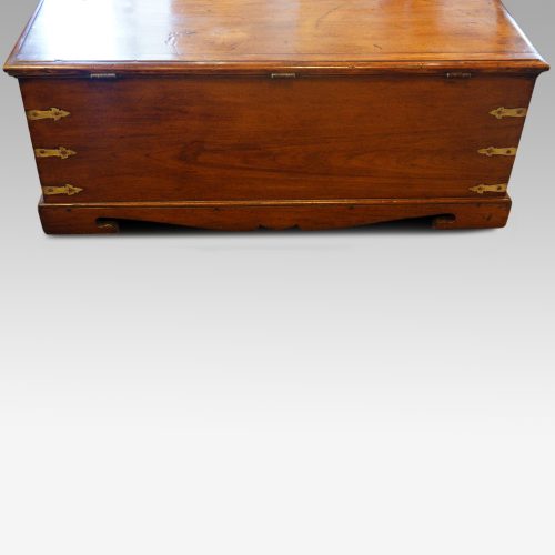 Antique Colonial teak precious item storage trunk rear