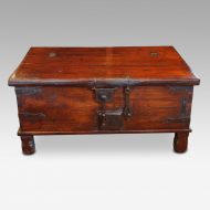 Antique hardwood merchants valuables trunk