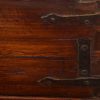 Antique hardwood merchants valuables trunk corner detail