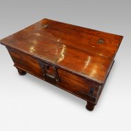 Antique hardwood merchants valuables trunk top