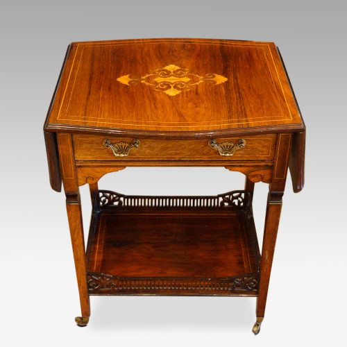 Edwardian inlaid rosewood dropflap table