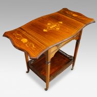 Edwardian inlaid rosewood dropflap table angle view