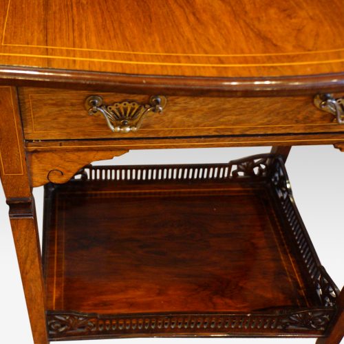 Edwardian inlaid rosewood dropflap table handle