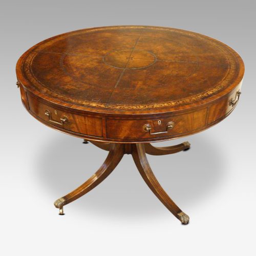 Edwardian mahogany drum table