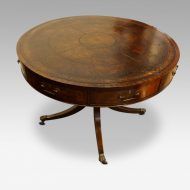 Edwardian mahogany drum table top view
