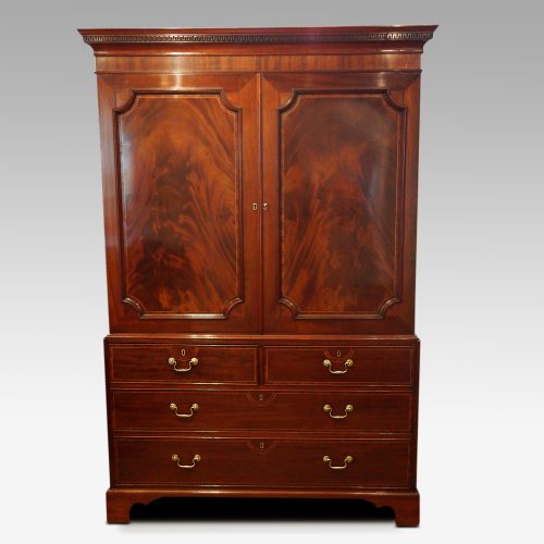 George III mahogany linen press