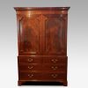 George III mahogany linen press distance view