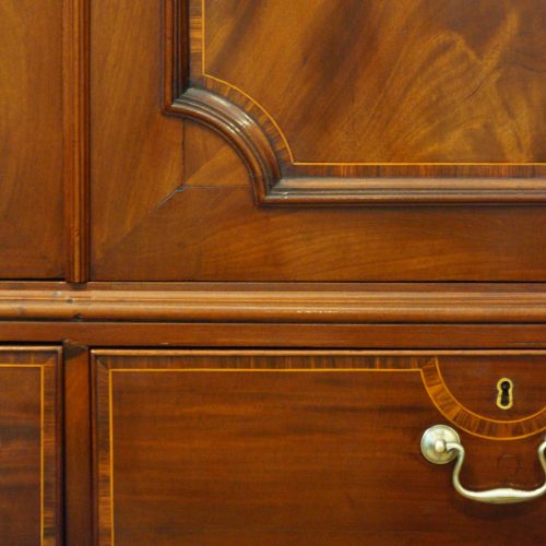 George III mahogany linen press door panel moulding