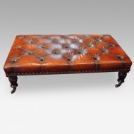 Large leather stool with Wm IV legs