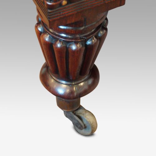 Large leather stool with Wm IV legs detail castors