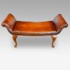 Queen Anne style walnut and leather window seat