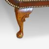 Queen Anne style walnut and leather window seat leg