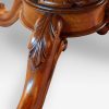 Victorian burr walnut circular dining table carving