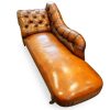 Victorian leather chaise lounge full length