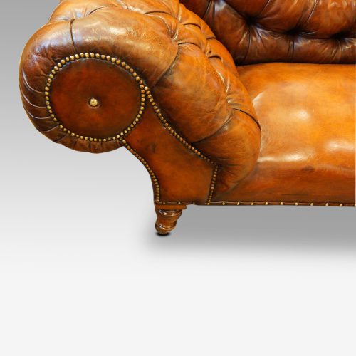 Victorian leather chaise lounge roll end