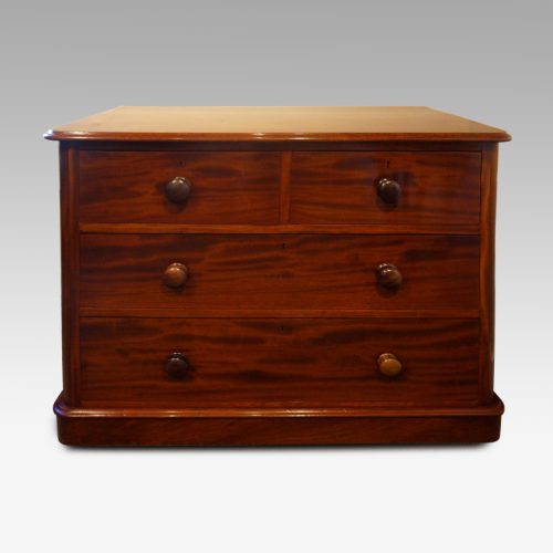 Victorian mahogany round cornered chest face on