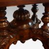 Victorian oval inlaid walnut coffee table base detail