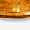Victorian oval inlaid walnut coffee table end grain moulding