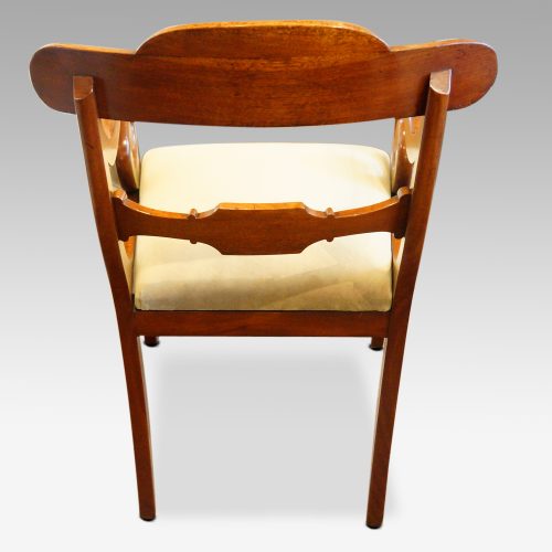 William IV mahogany scroll arm desk chair rear