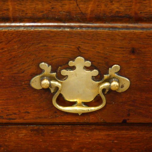 Antique oak cottage dresser cornice brass handle