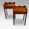 Pair of mahogany tray top bedside tables