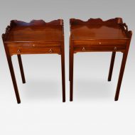Pair of mahogany tray top bedside tables