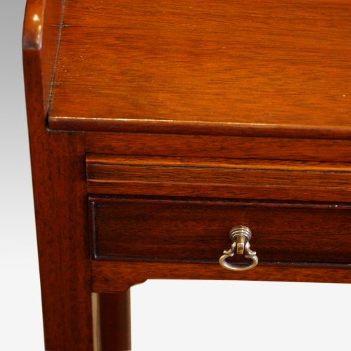 Pair of mahogany tray top bedside tables detail