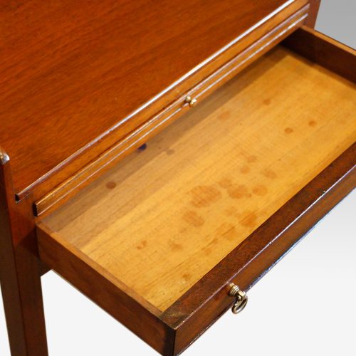 Pair of mahogany tray top bedside tables drawer