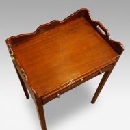 Pair of mahogany tray top bedside tables top