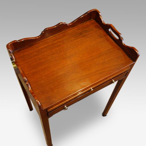 Pair of mahogany tray top bedside tables top