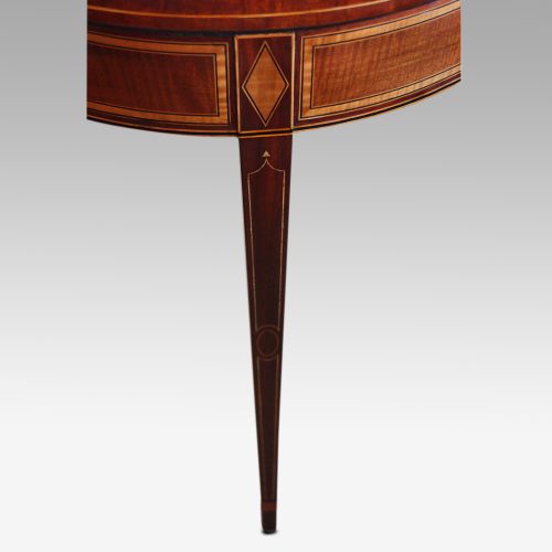 Sheraton inlaid mahogany card table leg