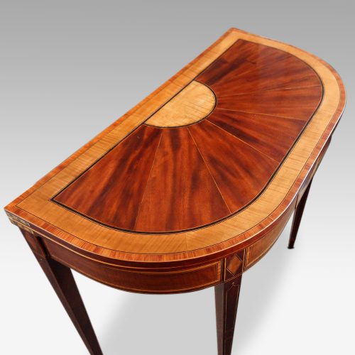 Sheraton inlaid mahogany card table top