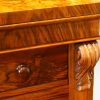 Victorian figured walnut Wellington chest carving