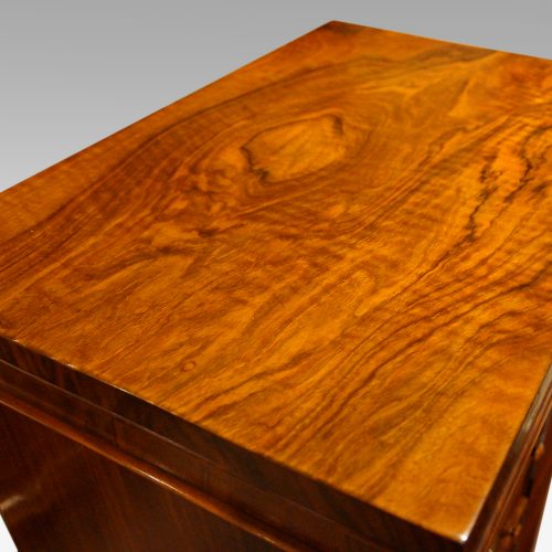 Victorian figured walnut Wellington chest top