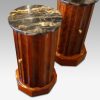 Victorian matched pair of circular bedside cabinets detail