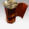 Victorian matched pair of circular bedside cabinets door open