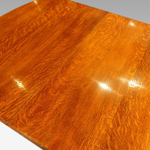 Victorian oak extending dining table top