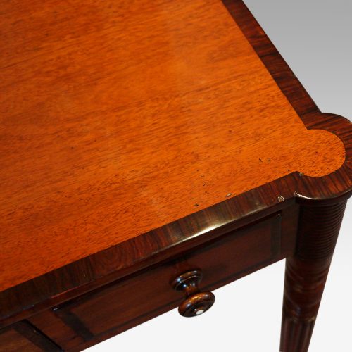 William IV mahogany side table turret corner