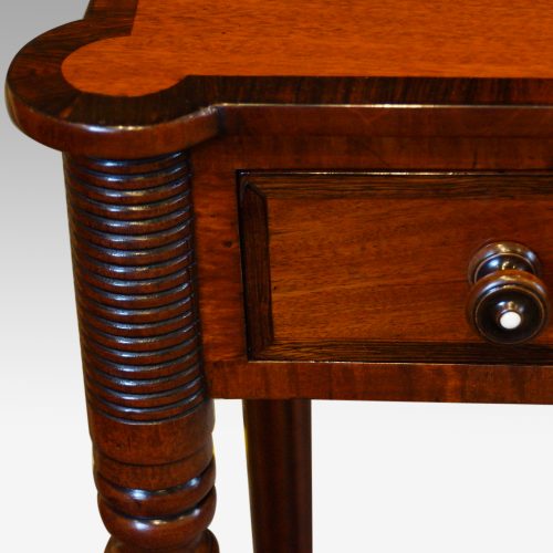 William IV mahogany side table turret detail