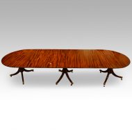 12 plus seat Regency style mahogany 3 pillar dining table