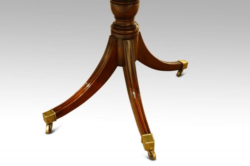12 plus seat Regency style mahogany 3 pillar dining table central pedestal