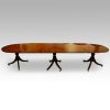 12 plus seat Regency style mahogany 3 pillar dining table,1