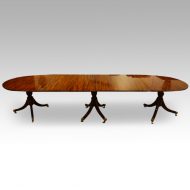 12 plus seat Regency style mahogany 3 pillar dining table,1
