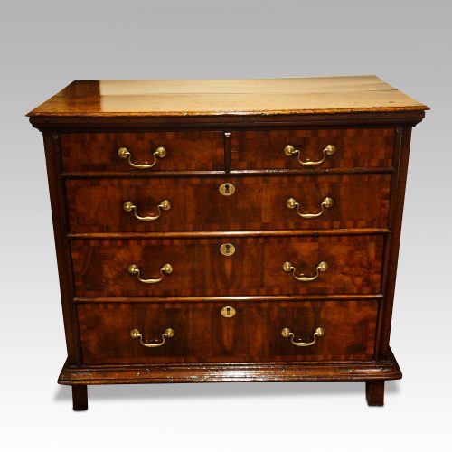 18thc. walnut on oak chest of drawers